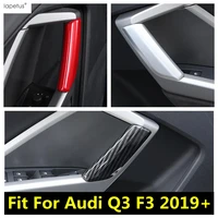 inner door armrest handle strip decor cover trim for audi q3 f3 2019 2020 2021 2022 abs carbon fiber red interior accessories
