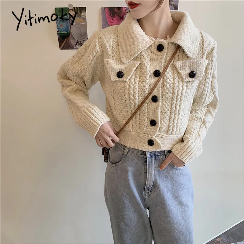 Yitimoky женские свитера новый свитер винтажный модный женский красный однотонный