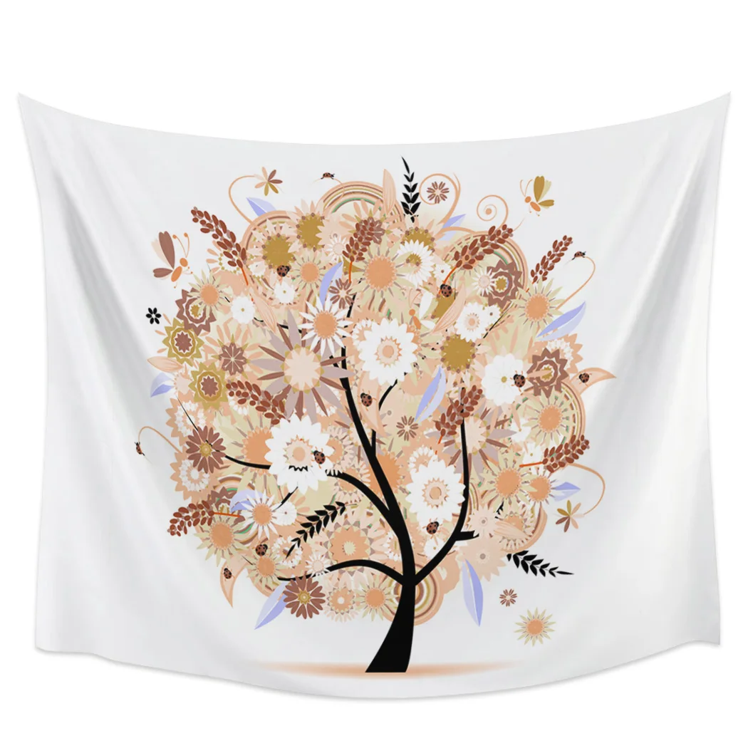 Милое Древо жизни бабочка Мандала гобелены с цветами настенное покрывало для
