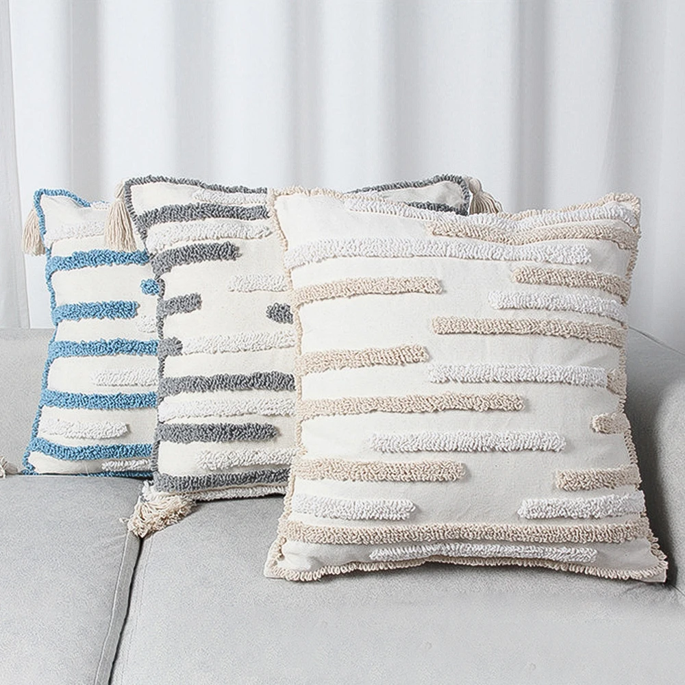 

Богемный стеганый чехол для подушки, наволочка с геометрическим рисунком и кисточкой, декоративная искусственная наволочка 45x4 5 см/30x50 см, П...