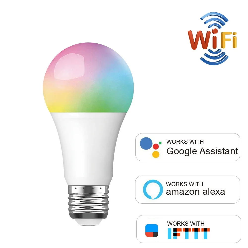 RGB лампа светодиодная с Wi Fi и таймером E27 9 Вт|Смарт-гаджеты| |
