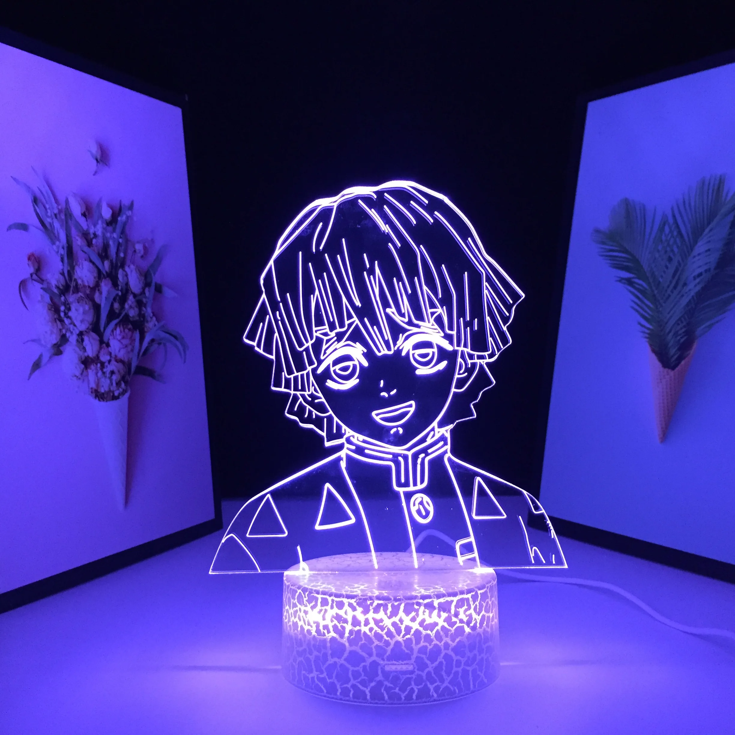 

Demon Slayer Zenitsu Table Light Anime Figure Agatsuma 3D LED Lamp for Bedroom Decor Light Kids Child Birthday Gift Dropship
