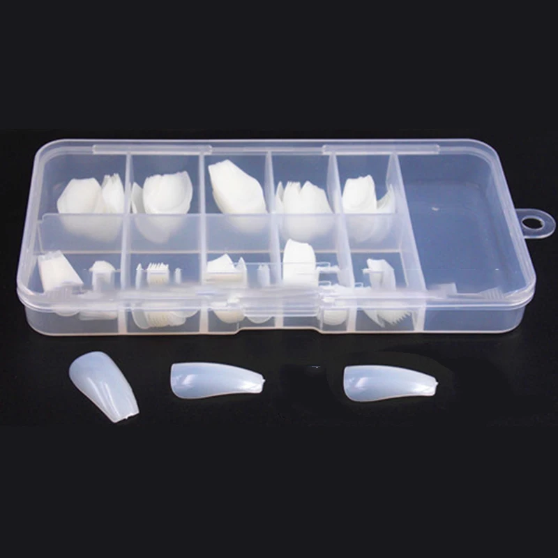 

600PCS Fake Nail Tips Set Nail Art Decoration Long Full Cover French Acrylic False Nails for Nail Salons DIY Nail Art DL