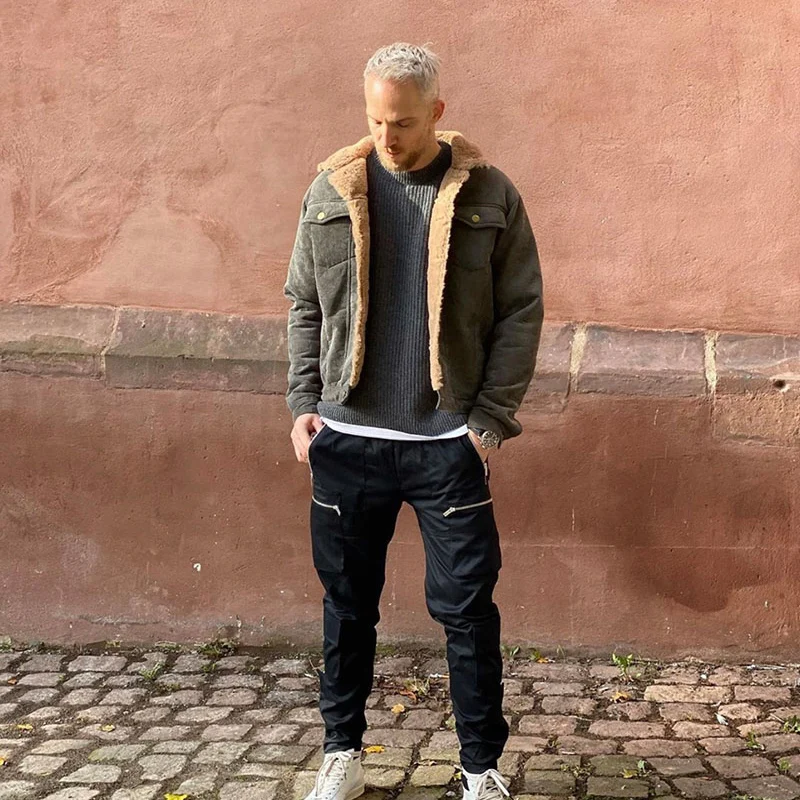 Комбинезон для скейтборда уличная одежда брюки с металлической пряжкой крой Slim