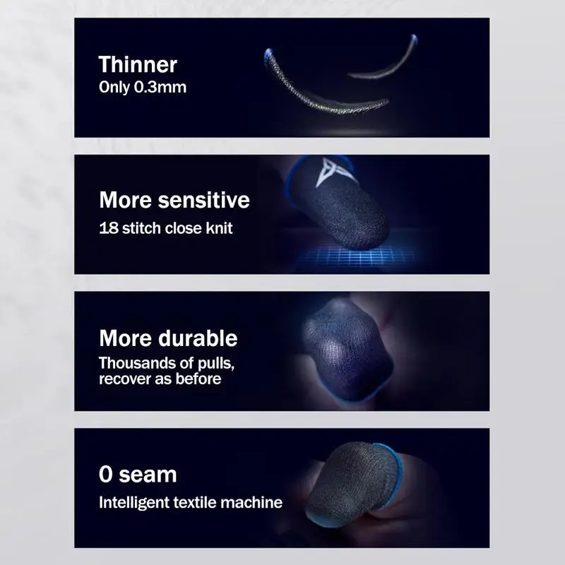 

1Pair Finger Gloves Sweat-Proof Finger Cover Sleeve Mobile Supplies Screen Thumbs Touch Gaming Gloves Controller Game For P V3Y4