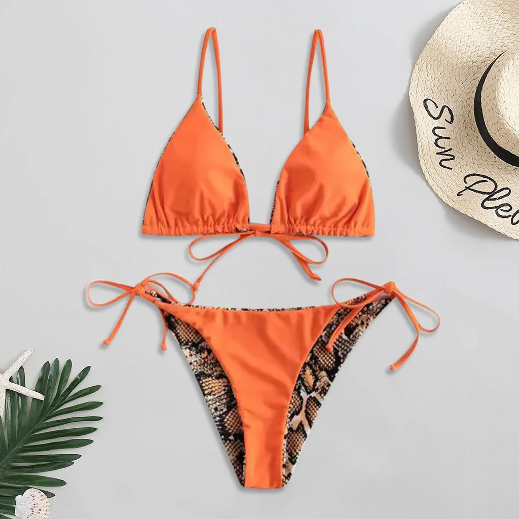 

2021 Sexy Bikinis Women Swimsuits Leopard Print Swimwear Female Bikini Set Brazilian Low Waist V-neck Biquini Beach Bathing Suit