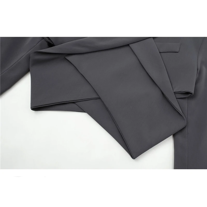 

Fashion Sexy Hollow Blazer For Women 2020 Autumn Lace Up Long Sleeve Designer Irregular Slim Crop Jacket Veste Femme Blazers