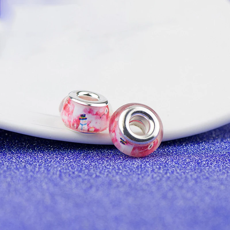 Модный Оригинальный браслет Снеговик Санта Клаус из бисера розовый с мультяшным