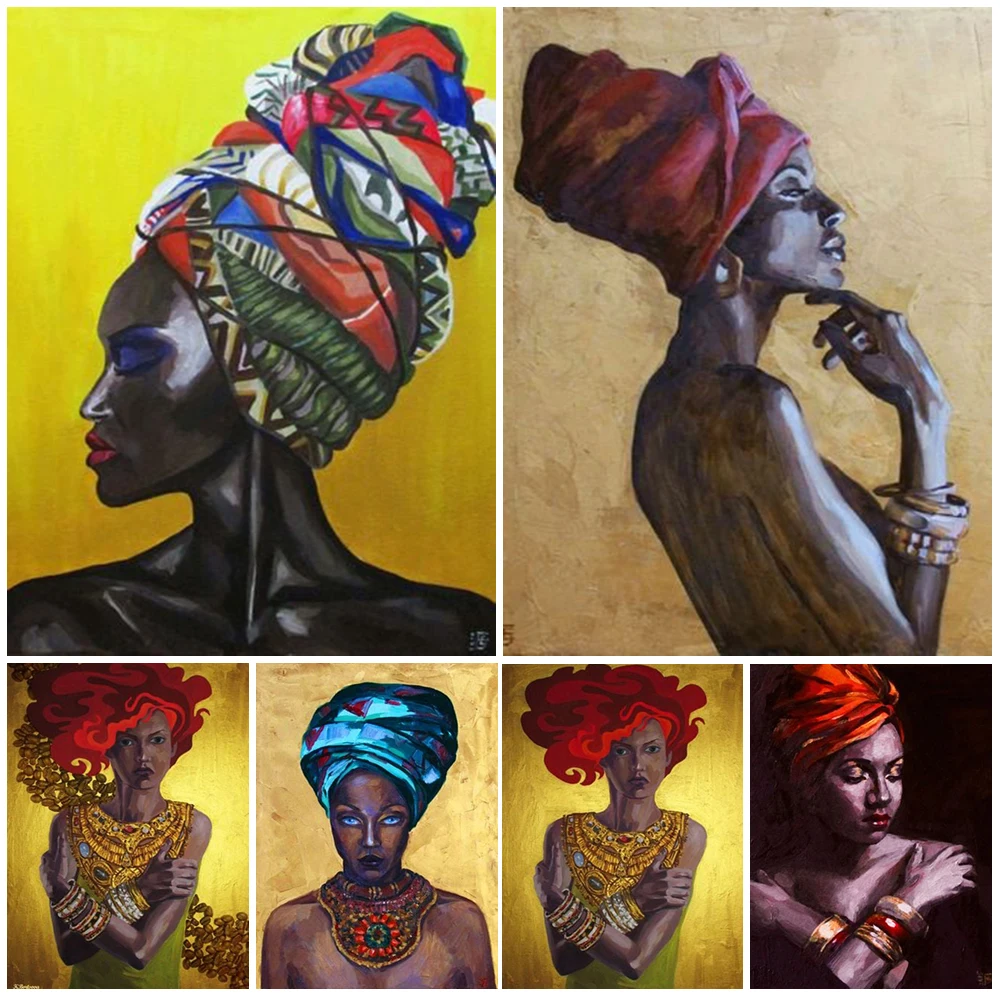 

Black Person Indians Portrait Nordic Poster Wall Art Canvas Painting Posters Wall Pictures For Living Room Home Decor Unframed