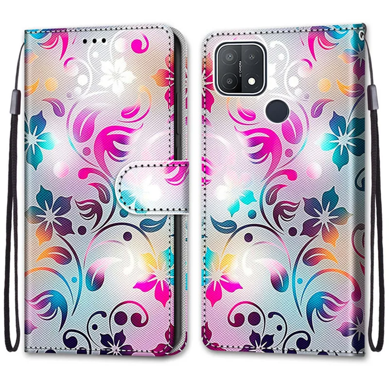 

Cute Funny Painted Flip Leather Case on For OPPO A15 A 15 A15s OPPOA15 S 2179 2185 Card Slot Wallet Animal Pattern Cover
