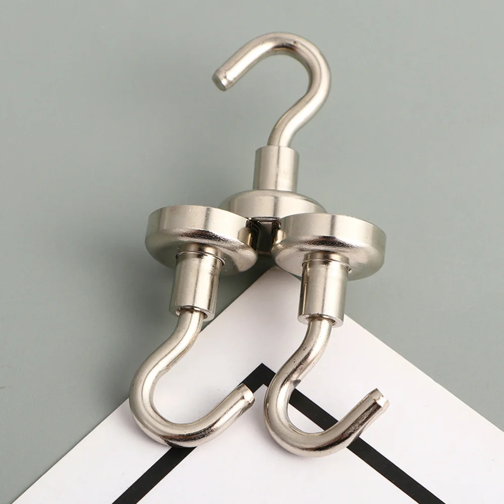 

6pcs Magnetic Hooks Home Magnetic Hangers Heavy Duty Hanging Hooks (Silver)