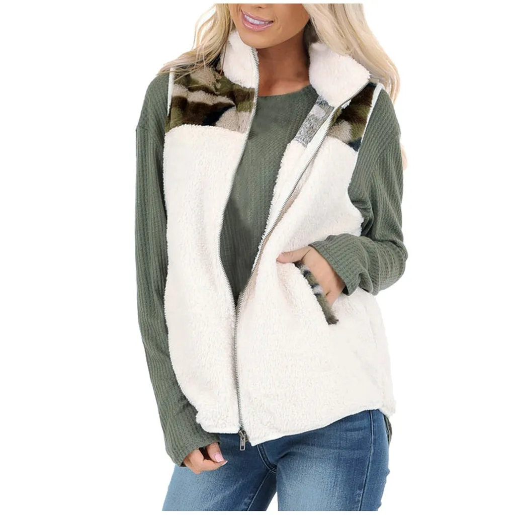 Осенне зимние женские флисовые куртки без рукавов повседневное пальто Женский