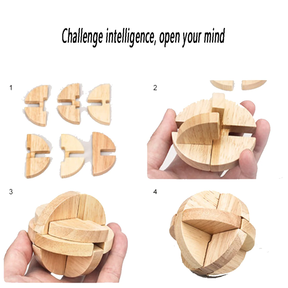 IQ Brain Teaser Kong Ming Lock Lu Ban 3D деревянная Блокировка заусенцев Пазлы игра игрушка для