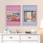 Абстрактный постер в скандинавском стиле, холст, пейзаж, здание, Матисс, живопись, фиолетовый и розовый, Художественная печать, Настенная картина, гостиная, домашний декор