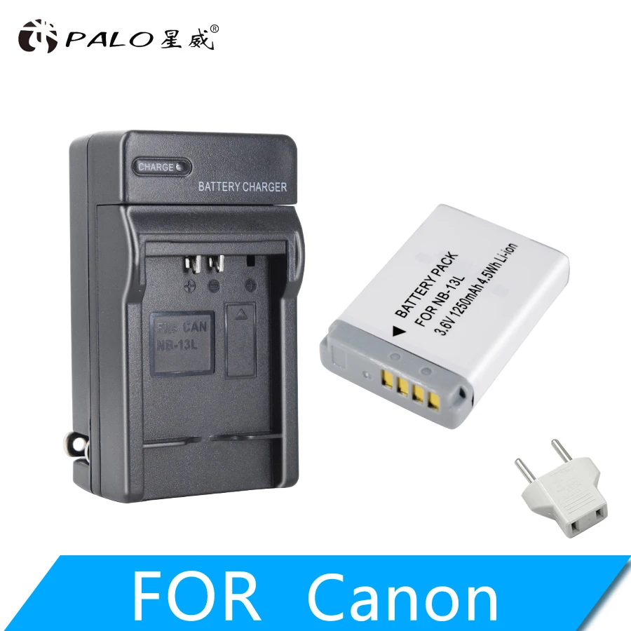 1pcs with charger PALO 1250mAh NB-13L NB13L NB 13L Аккумулятор для цифровой камеры Canon G7 X Mark II G7X PM165 G5 X G5X G9 X G9X SX620 SX720 HS - Цвет: 1pcs with charger
