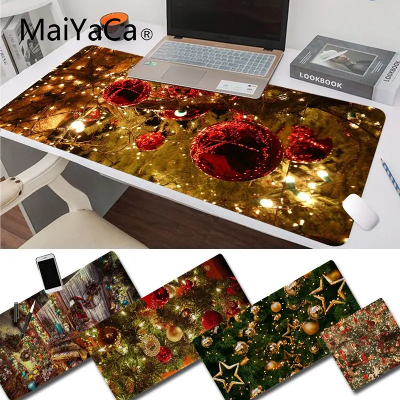 

MaiYaCa Marry Christmas Holiday Tree New Year Fashion Customized laptop Gaming mouse pad Size for Game Keyboard Pad for Gamer
