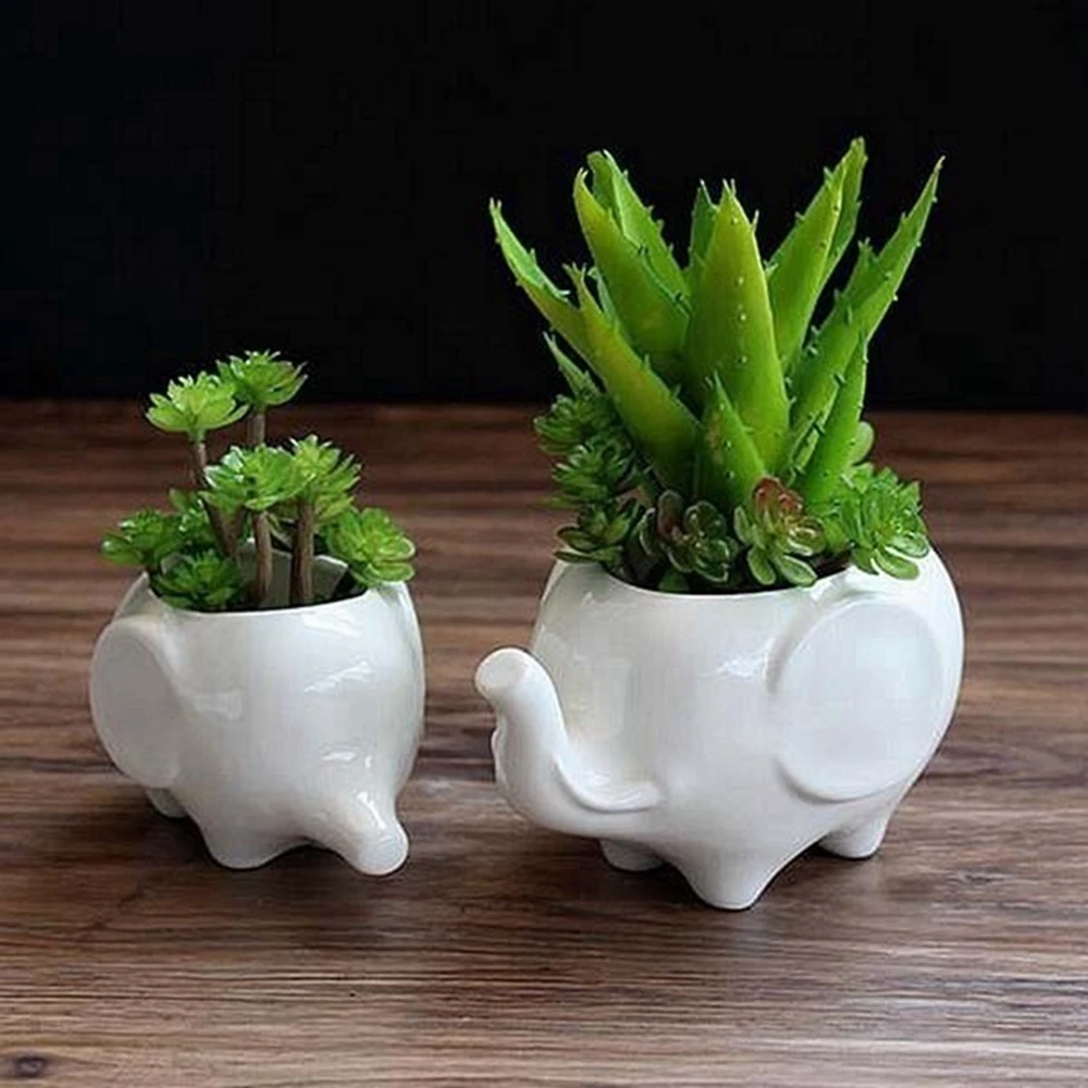 Креативные горшочки для суккулентов в форме слона кошка собака керамический