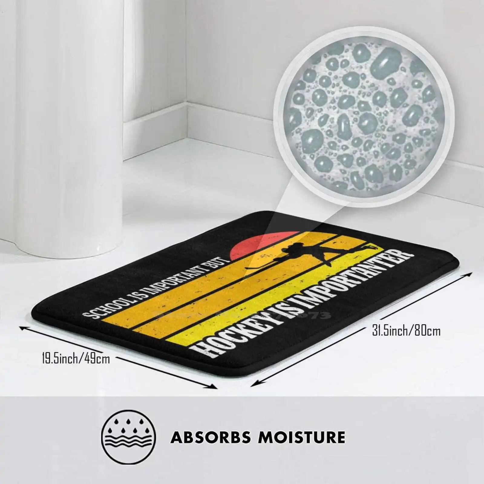 Школы важны но для хоккея Забавный винтажный Ретро подарок товары дома 3D коврик