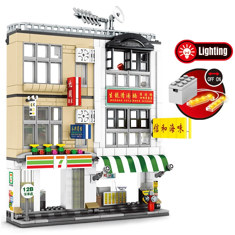 Конструктор SEMBO Street View Shop светодиодная архитектура дома строительные блоки