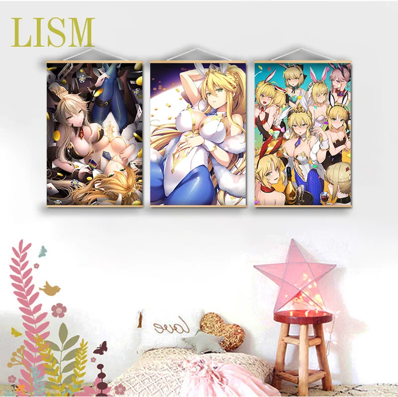 Плакат на стену из массива дерева с изображением судьбы и манги - купить по