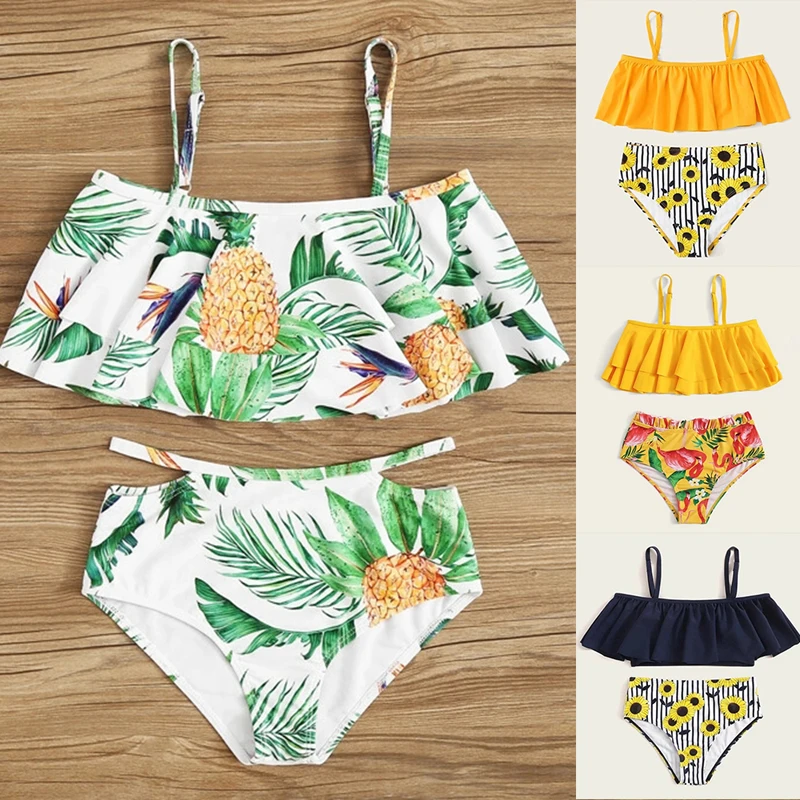 От 2 до 10 лет слитный купальник для девочек плиссированный детский купальный