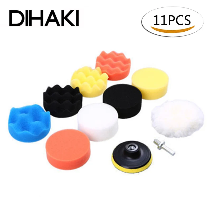 

11Pcs/set 3" Waffle Buffer Polishing Pad Set For Car Polisher Polishing Sponge Wheel Buffing Pad Set With M10 Drill Adaptor