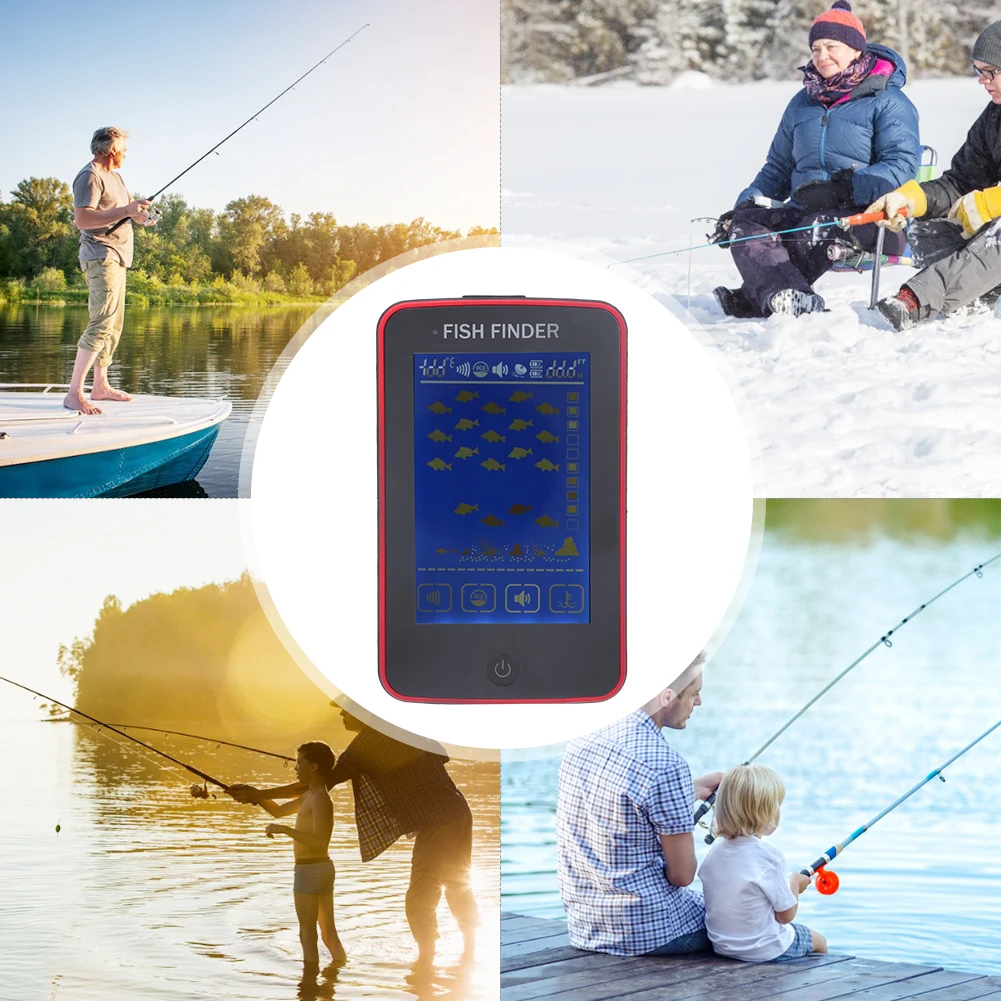 Продажа Подводный беспроводной рыбопоисковый эхолот высокой четкости с сенсорным экраном, рыболовная снасть, беспроводной цветной экран, HD-камера,...