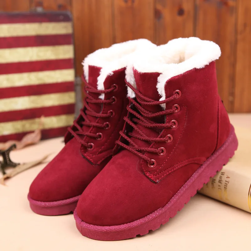 

18 new star snow boots Street thick bottom boots lace up Classic women's boots cotton boots