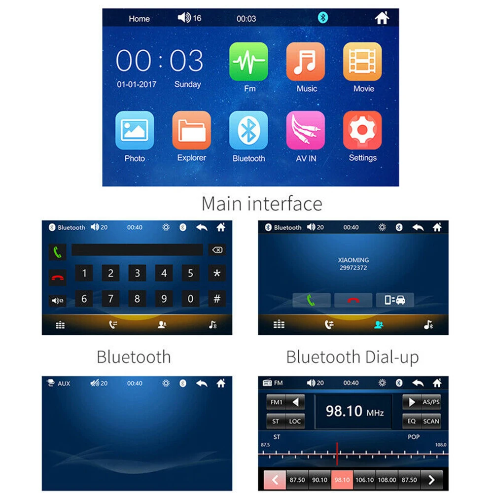 Автомобильный плеер с радио 4 1 дюйма большой экран высокой четкости Bluetooth mp5