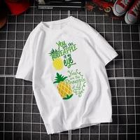 womens t shirt pineapple fruit clothing printed t shirt fashion womens top graphic t shirt fashion soft casual white t shirt