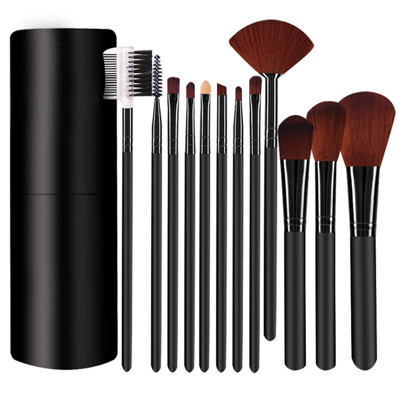 Профессиональные кисти для макияжа 12 шт./компл. инструмент теней век тональный