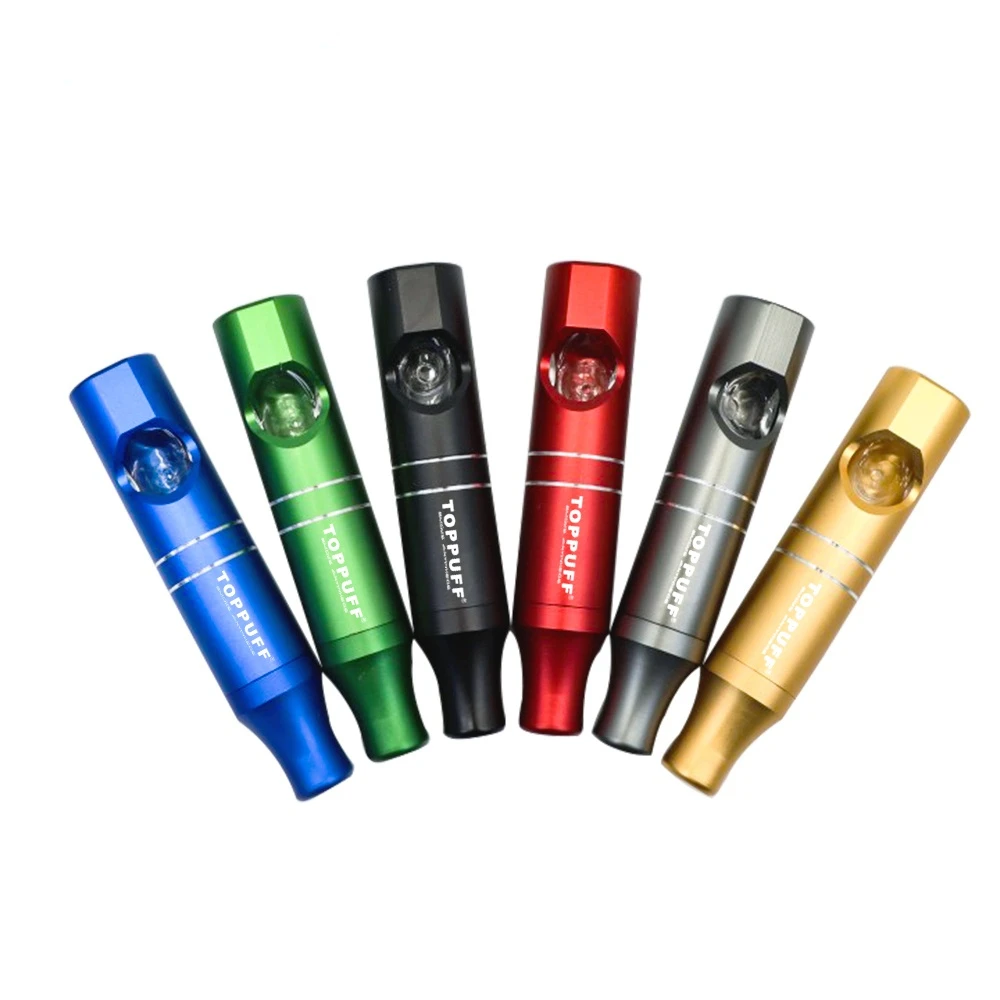110mm Pipe Removable Aircraft Aluminum Smoking Herb Pipe Glass Bowl Weed Pipes Smoking Grass Dry Herbal Pipes Weed Accessories