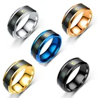 Модное черное кольцо с технологией, кольцо из нержавеющей стали для измерения температуры тела, смарт-датчик, отображение температуры в реальном времени