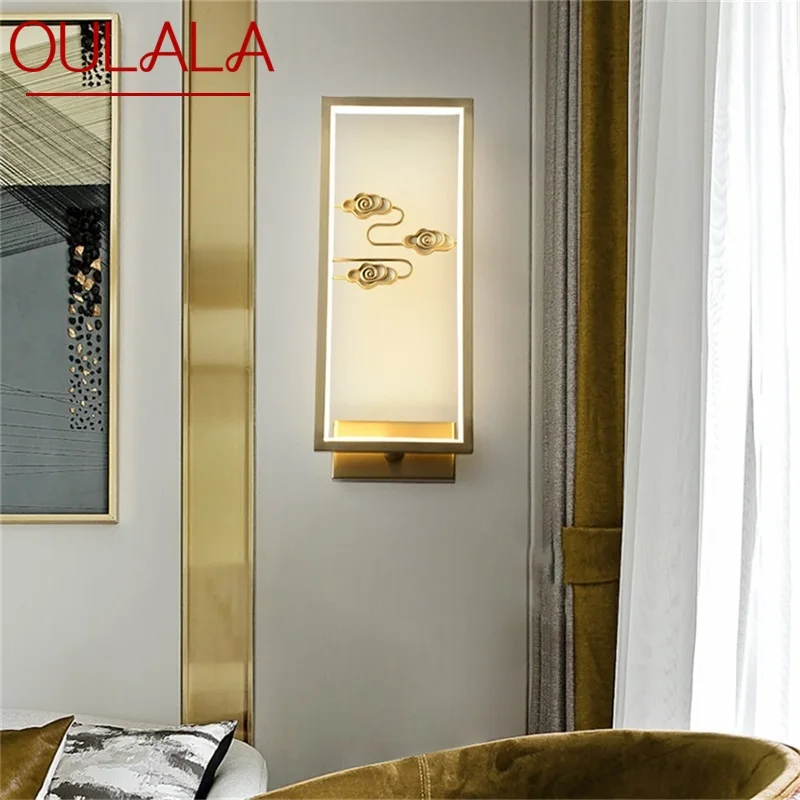 

OULALA Brass Wall Indoor Light Modern Luxury Design Sconce LED Lamp Balcony For Home Living Room Corridor