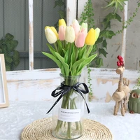 510pcs real touch pu tulips artificial silk flowers wedding flower bridal bouquet home party decoration fake flower tulip gifts
