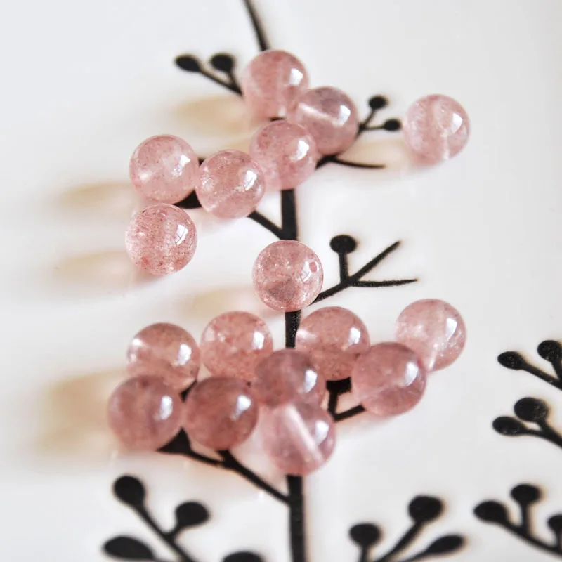 Круглые свободные шарики из натурального кварца клубники 10 шт./лот 6 мм 8 для