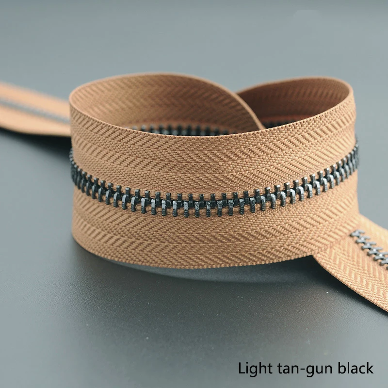 light tan black 1/3 ярд Meetee 5# Металлические молнии Открытый портной одежды сумки для дома швейные изделия для одежды пальто одежда молния ремонт аксессуар - Цвет: light tan black