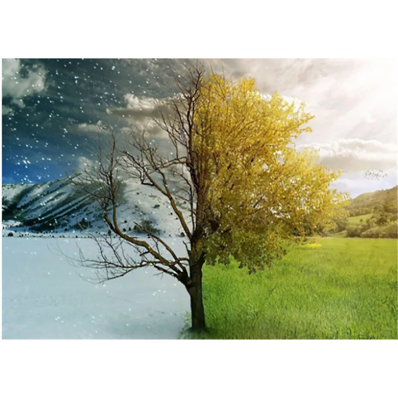 Алмазная 5D живопись сделай сам пейзаж дерево полностью круглая мозаика