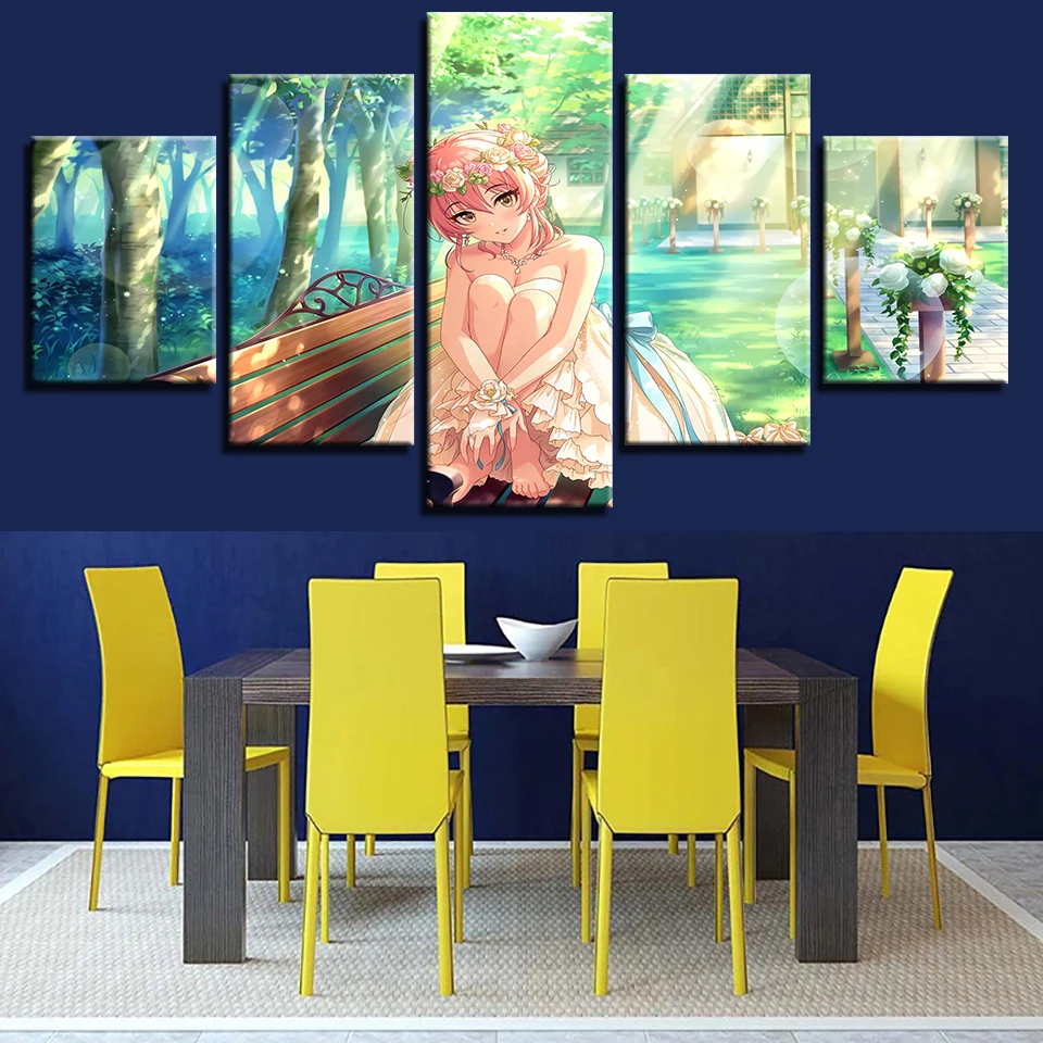 Картина на холсте Hd декор для дома модульный 5 шт. золушка девушка звездный свет