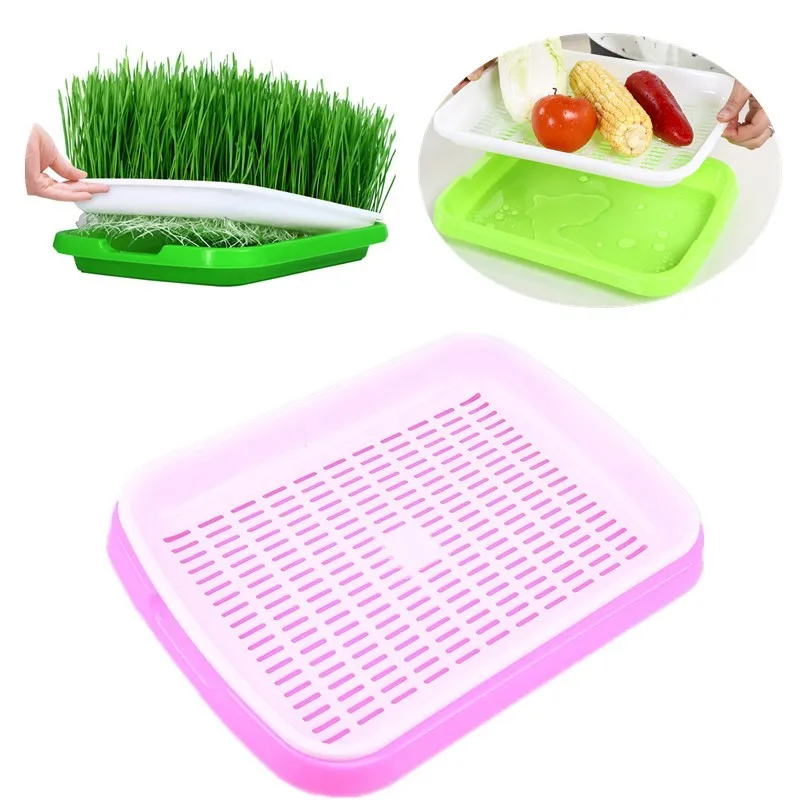 

Sprout Seedling Tray Double-layer Plastic Nursery Pot Hydroponic Flower Basket Seed Germination Plate Grass Sprouts Planting Box