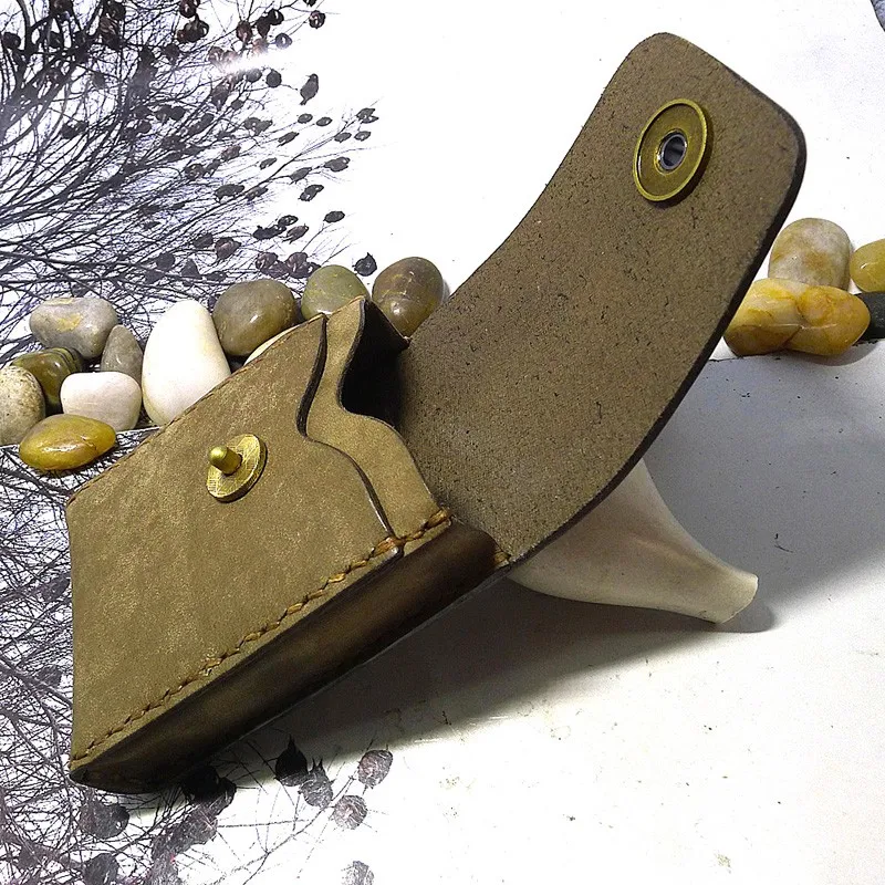 Миниатюрная поясная сумка blongk кожаный тонкий кошелек ручной работы маленький