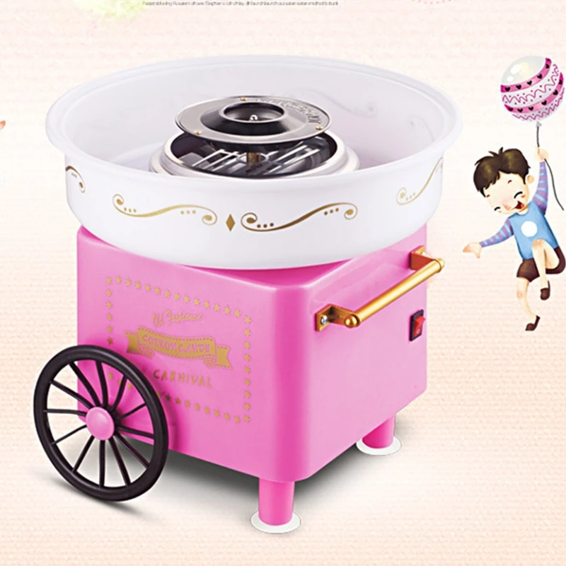 

Nostalgia Trolley Cotton Candy Machine Fashion Mini Candy Floss Maker Home Use Countertop Electric Children Creative Wholesales