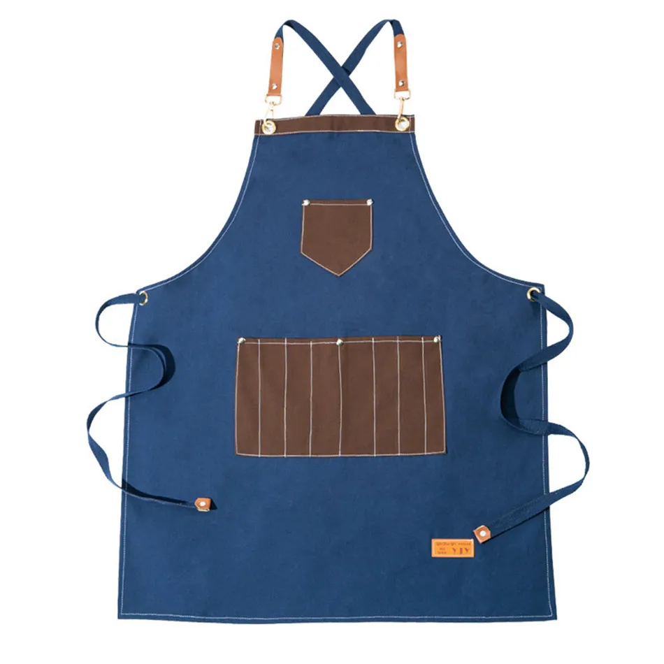 

Customized LOGO fashion canvas apron for home and kitchen apron hairdresser apron coffee shop home kitchen apron