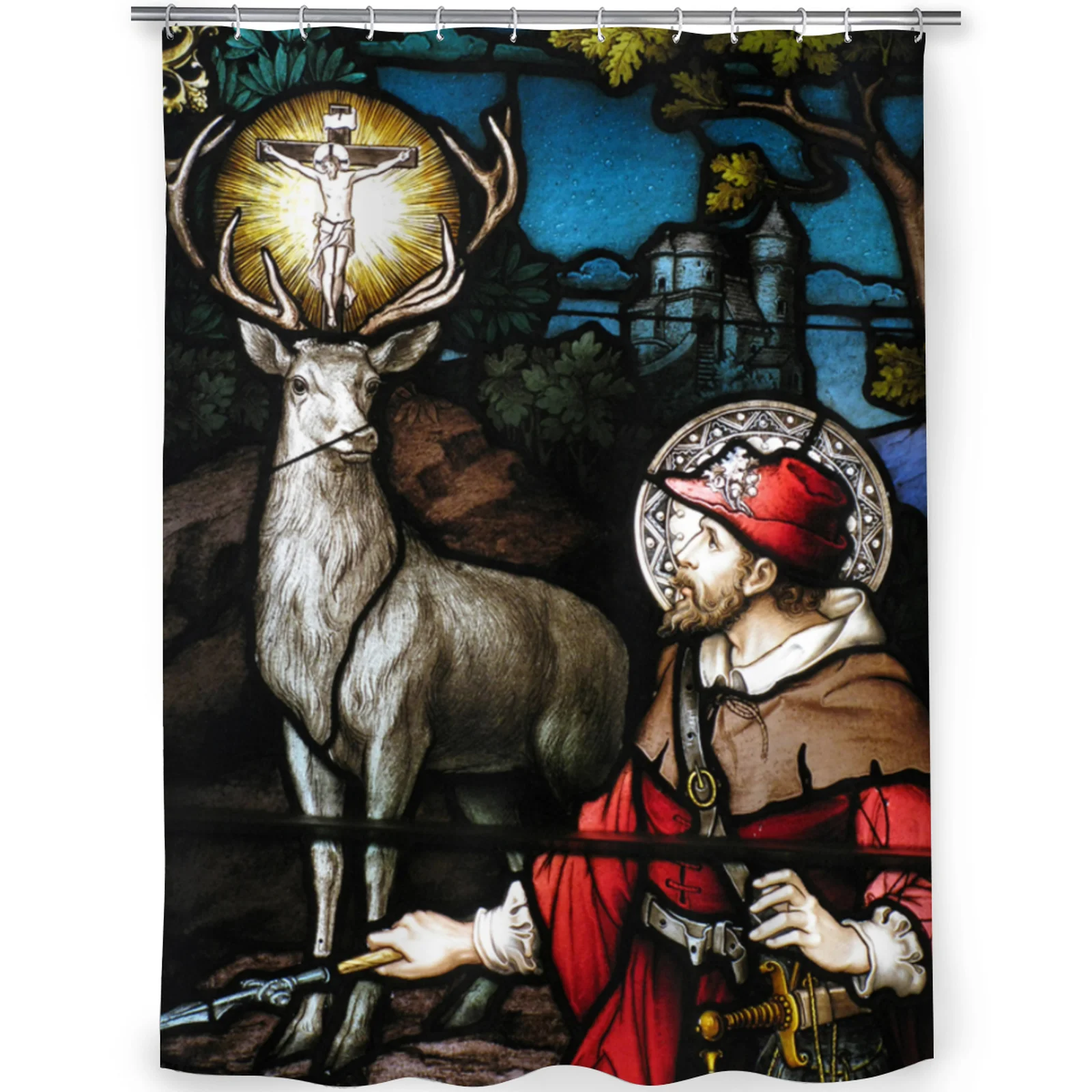 

Bathroom Shower Curtain 3D Waterproof And Mildew Proof Jagermeister Pattern Environmentally Friendly Toilet Curtain_ygyl11