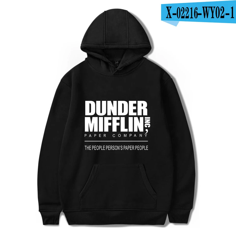Мужские толстовки с капюшоном dulder Mifflin, толстовки для офиса, ТВ-шоу, хип-хоп худи, модные мужские толстовки, свитера, европейские размеры - Цвет: black