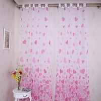 heart pattern sheer curtains for nursery room rod pocket window draperies voile tulle for bedroom living room