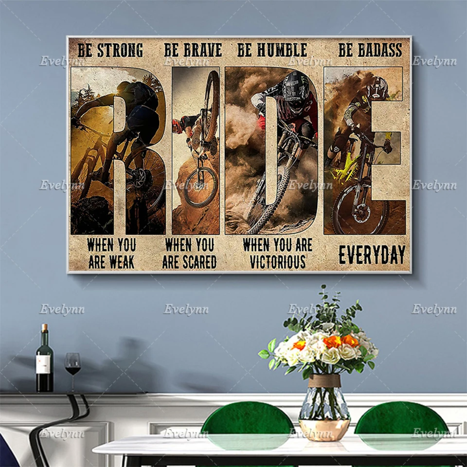 Горный велосипед будьте сильными когда вы слабые художественные принты домашний