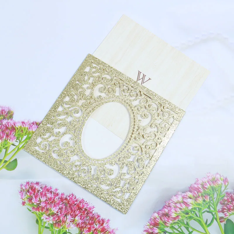 Украшенные блестками свадебные приглашения пустые Внутренние деловые