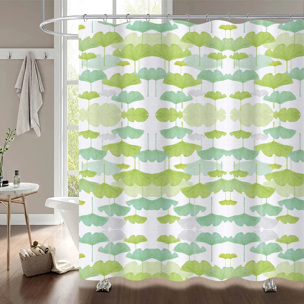 werfire bathroom curtain tropical green plant leaves palm boho home room decor mildew proof durable shower curtain with hooks free global shipping
