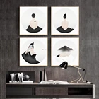 Китайские чернила дзен Круг Живопись чернила брызги постер Искусство Печать холст картина Картина для гостиной Съемный Декор настенные наклейки